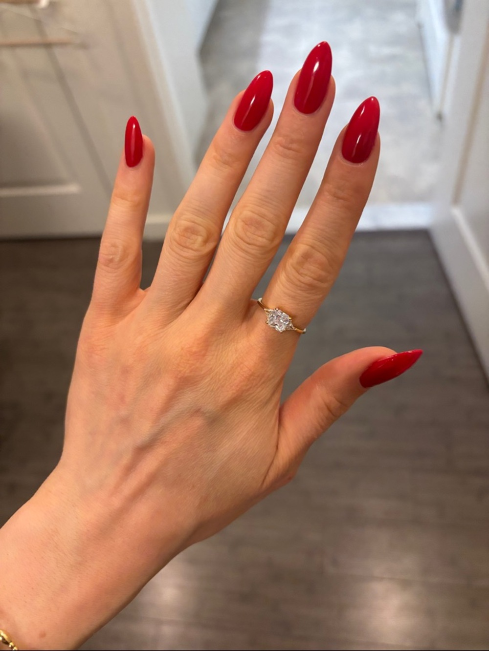 Classic Gold Solitaire Cluster ring with Clear Stone stainless steel